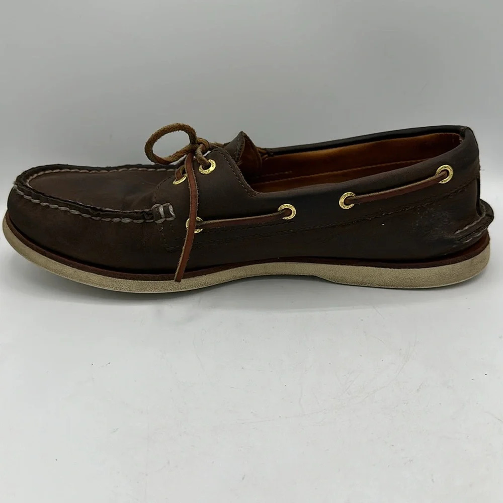 Sperry Top-Sider men’s chocolate brown boat shoes, size 10M - Picture 10 of 12